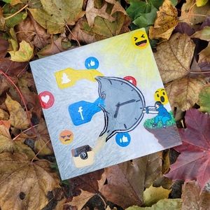 Hand painted acrylic tile